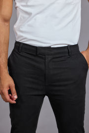 Chino trousers men black slim fit for work trousers men